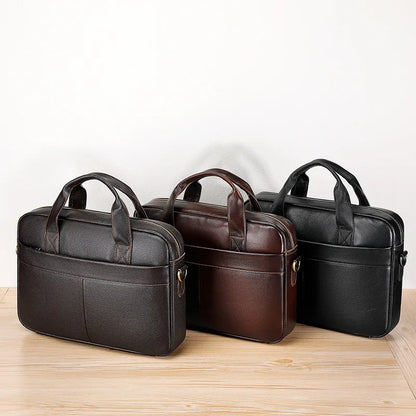 Genuine Leather Men's Briefcase – Laptop Shoulder Bag