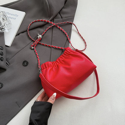 New Luxury Small PU Leather Solid Color Handbags