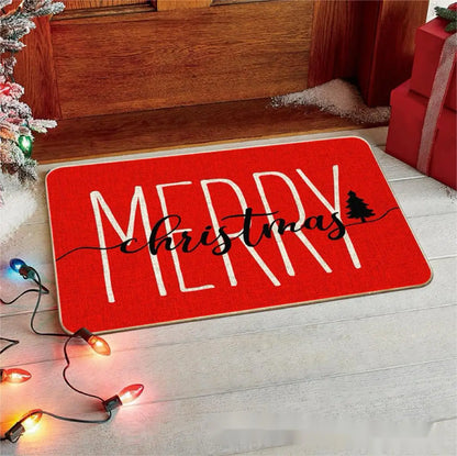 Merry Christmas Floor Mat – Indoor Outdoor Holiday Welcome Rug