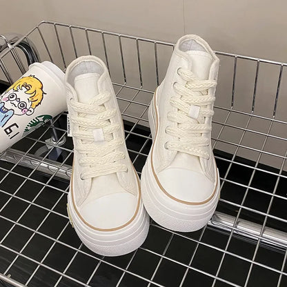 Women's Platform High-Top Canvas Sneakers