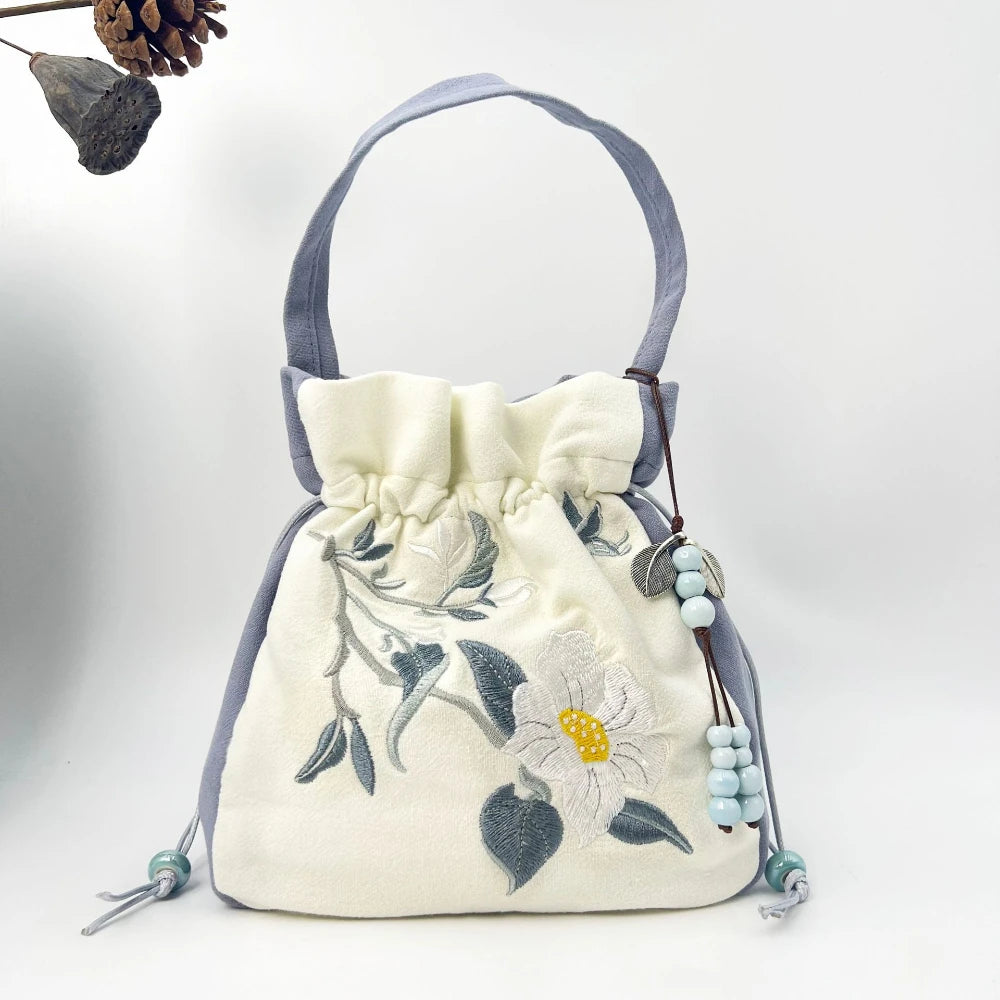 Chinese Style Retro Flower Embroidery Crossbody Top-handle Bags