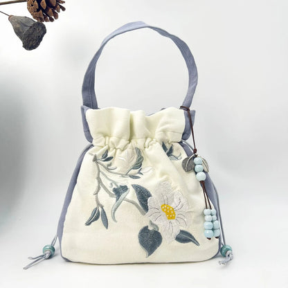 Chinese Style Retro Flower Embroidery Crossbody Top-handle Bags