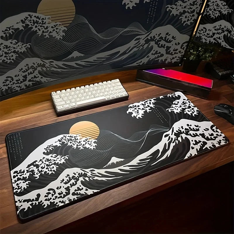 Large Mouse Pad Abstract Marble Fluid Art Design – Non-Slip Gaming Desk Mat