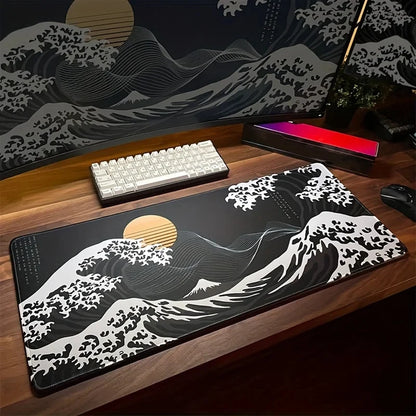 Large Mouse Pad Abstract Marble Fluid Art Design – Non-Slip Gaming Desk Mat