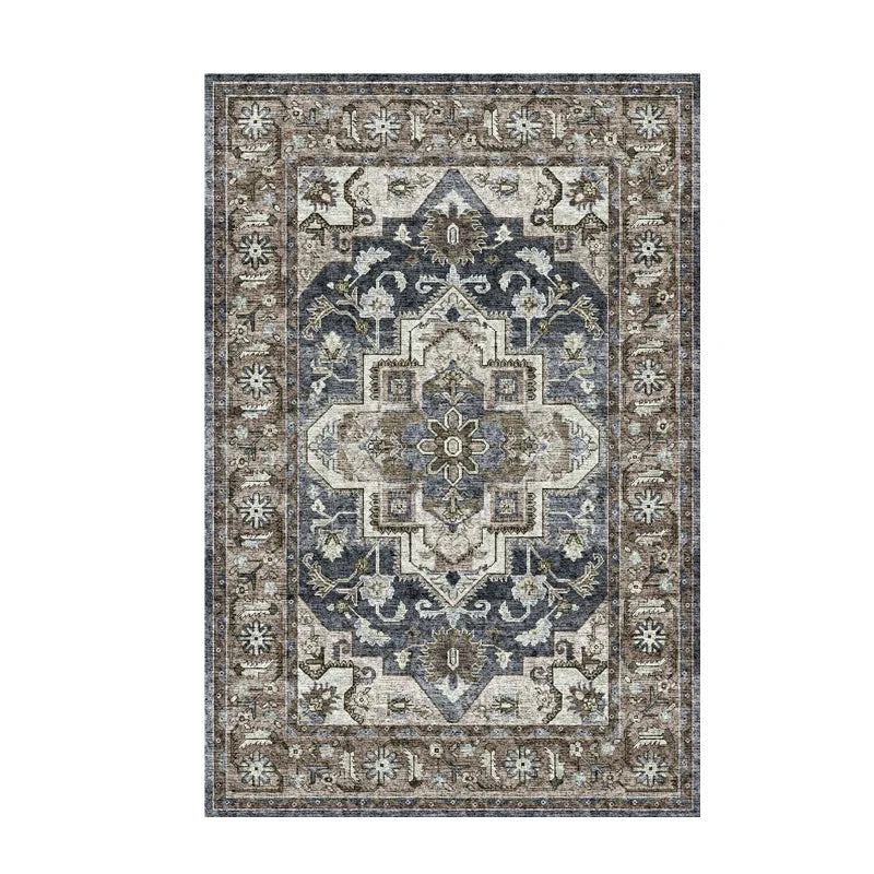 Persian Retro Area Rug – Washable Foldable Cashmere-Feel Carpet