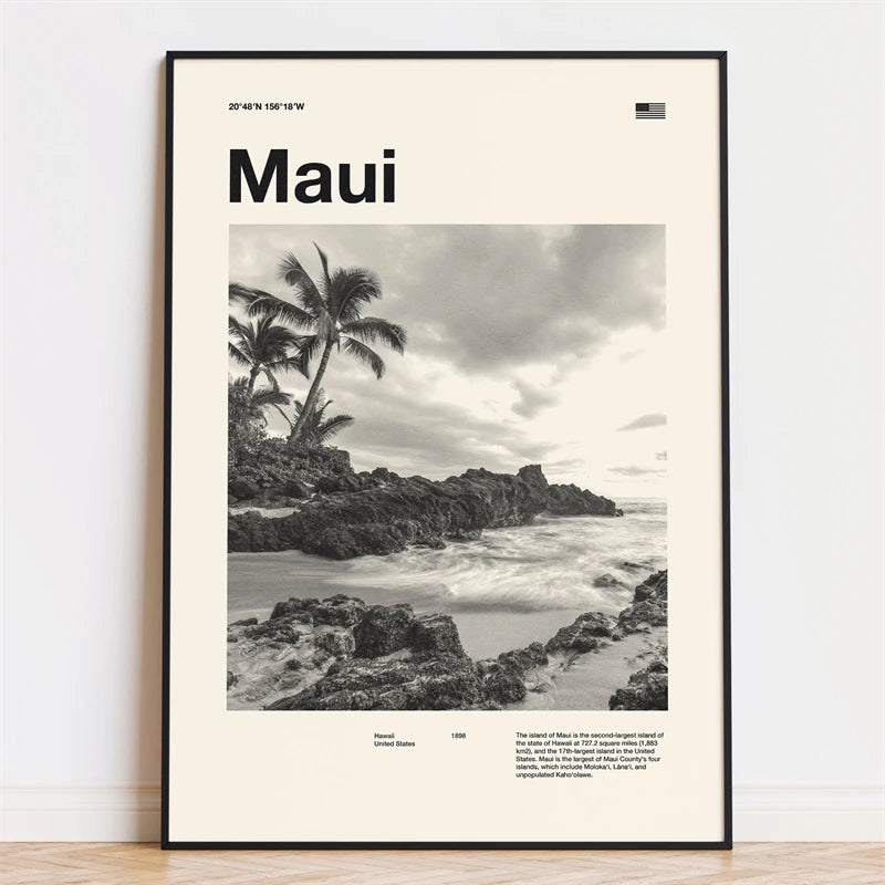 Retro City Poster – Mid-Century Modern Wall Art Print