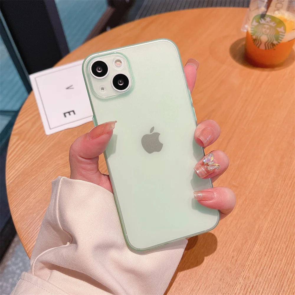 Ultra-Thin Matte TPU Case for iPhone 11–16 Series