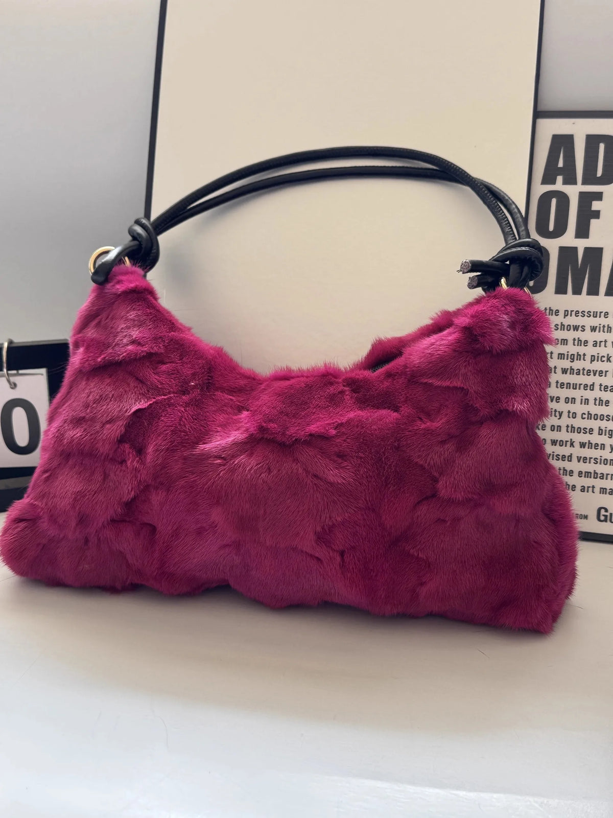 Mink Fur Shoulder Bag – Luxury Women's Crossbody Handbag