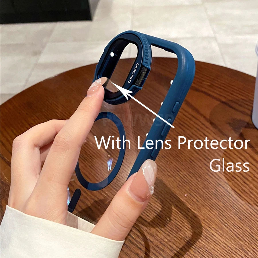 MagSafe iPhone Case with Flip Camera Lens Protector and Stand