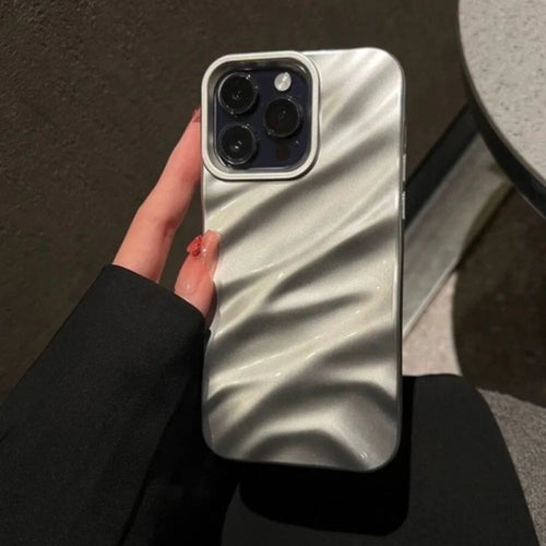 Electroplated 3D Wave iPhone Case for iPhone 17 / 16 / 15 / 14 / 13 / 12 / 11 Series