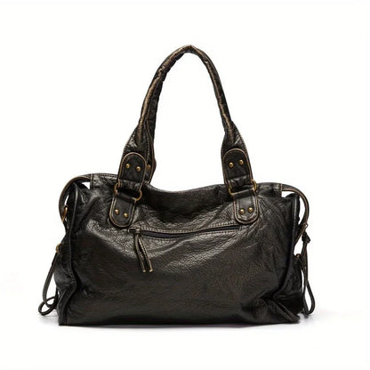 Soft Leather Retro Y2K Motorcycle Tote Bag
