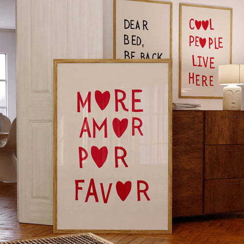 More Amor Por Favor Wall Art Print – Minimalist Heart Poster