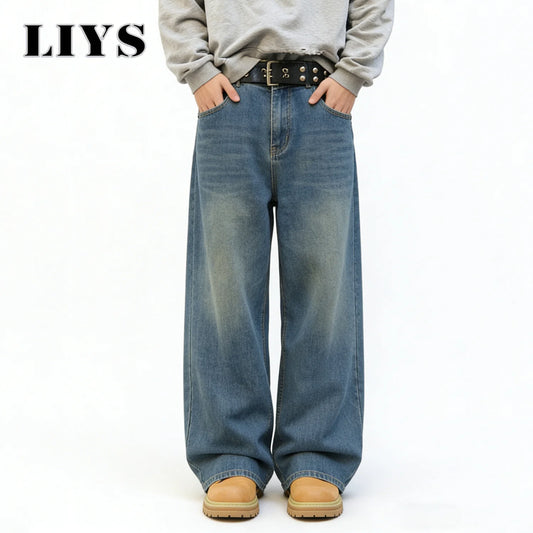 Baggy Wide Leg Jeans – Unisex Oversized Streetwear Denim Pants