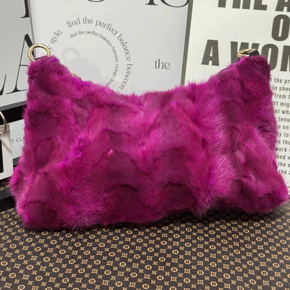 Mink Fur Shoulder Bag – Luxury Women's Crossbody Handbag
