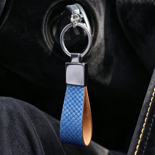 Premium Exotic Skin Leather Key Fob – Luxury Gift Keychain