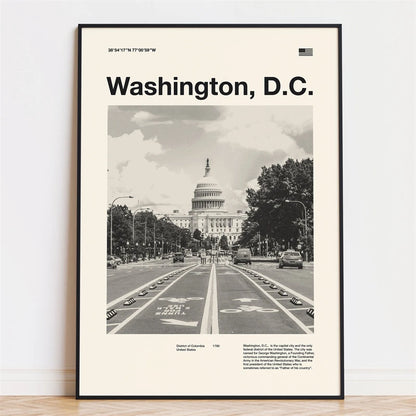 Retro City Poster – Mid-Century Modern Wall Art Print