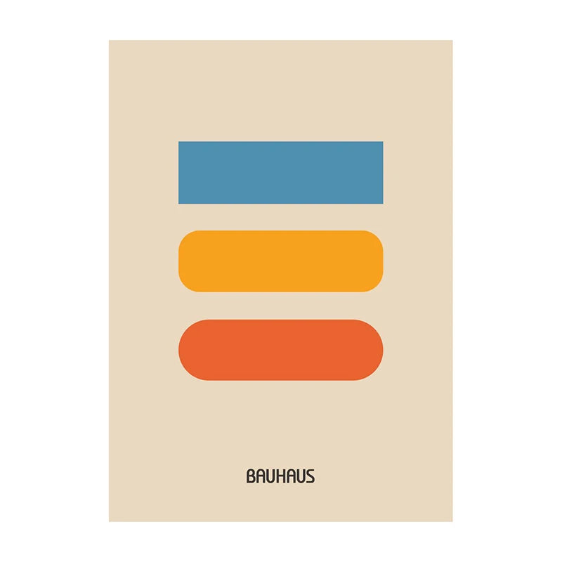 Bauhaus Geometric Abstract Art Poster – Minimalist Wall Print
