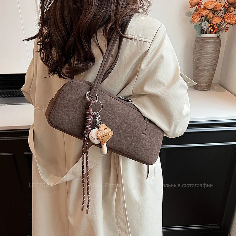 Leftside Women S Small Faux Suede Armpit Bag Winter Retro Underarm Shoulder Luxury Designer Handbags