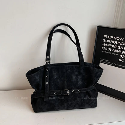 Women Faux Suede Large Capacity Shoulder Bag