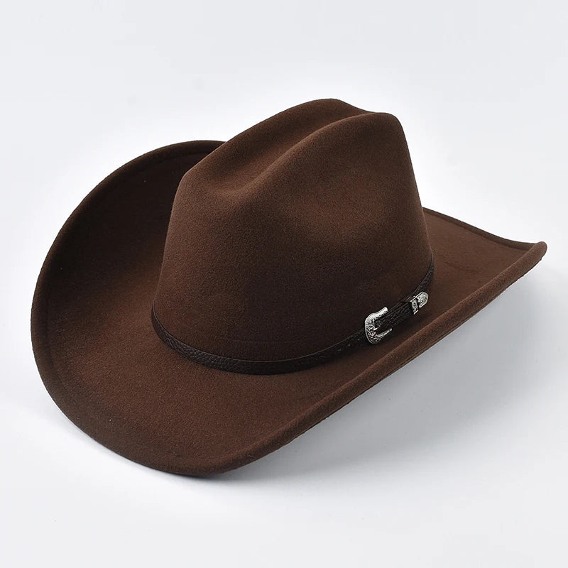 Western Cowboy Hat – Unisex Vintage Wide Brim Felt Hat