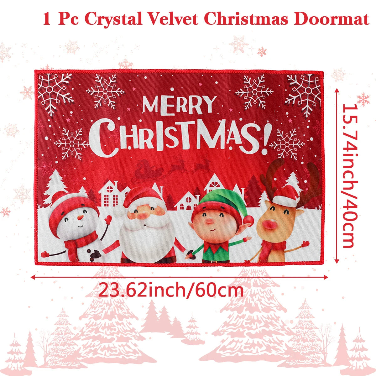 Santa Claus Christmas Doormat – Flannel Welcome Mat for Home