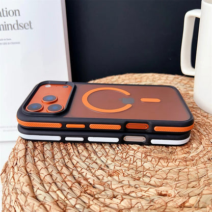 MagSafe Matte iPhone 17 Case – Shockproof Clear Back with Colorful Border