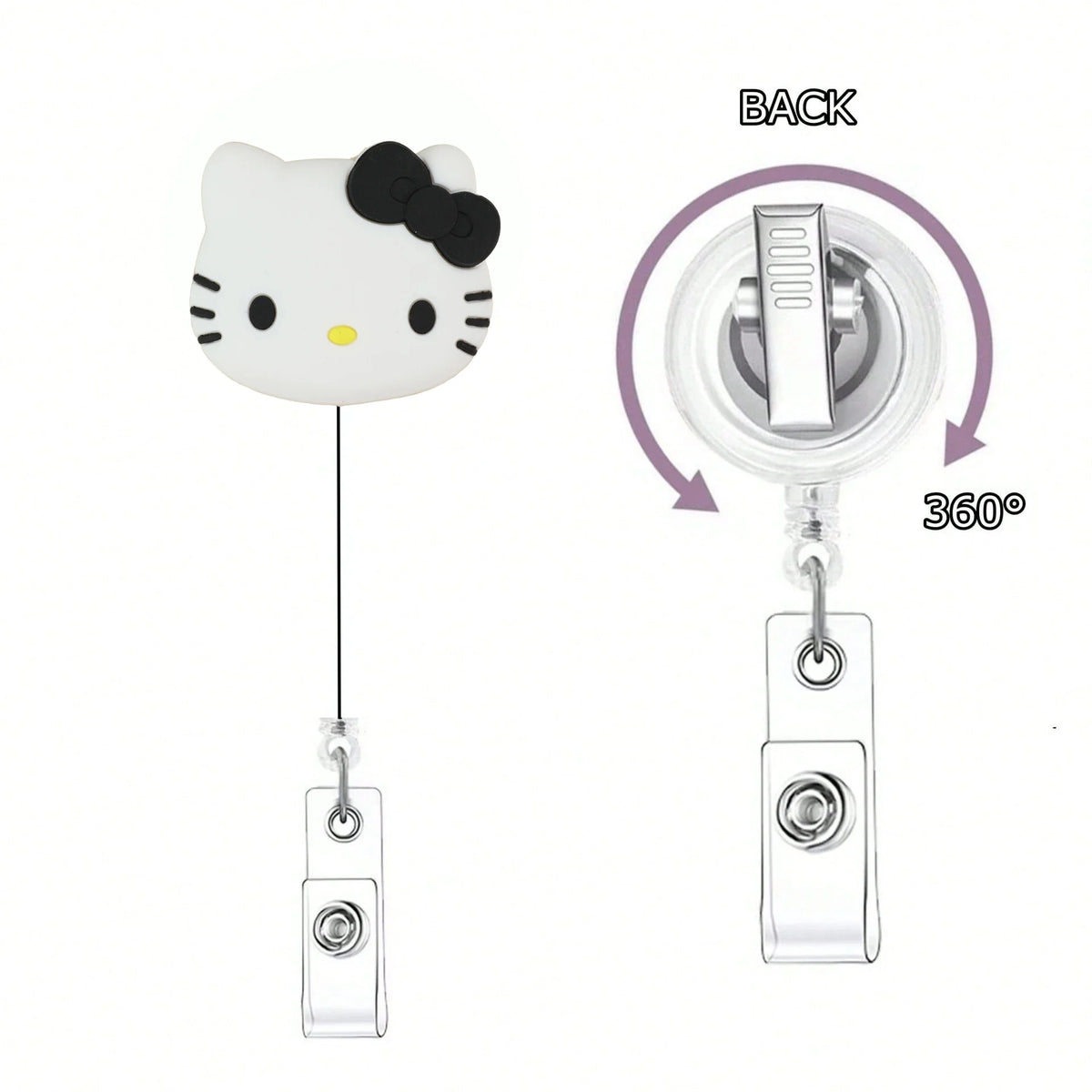 Sanrio Cat Retractable Badge Reel Keychain