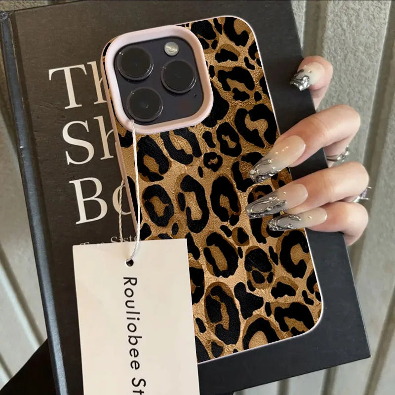 Leopard Print iPhone Case – Brown Animal Print Cover for iPhone 17 16 15 14 13 12 11 XR XS