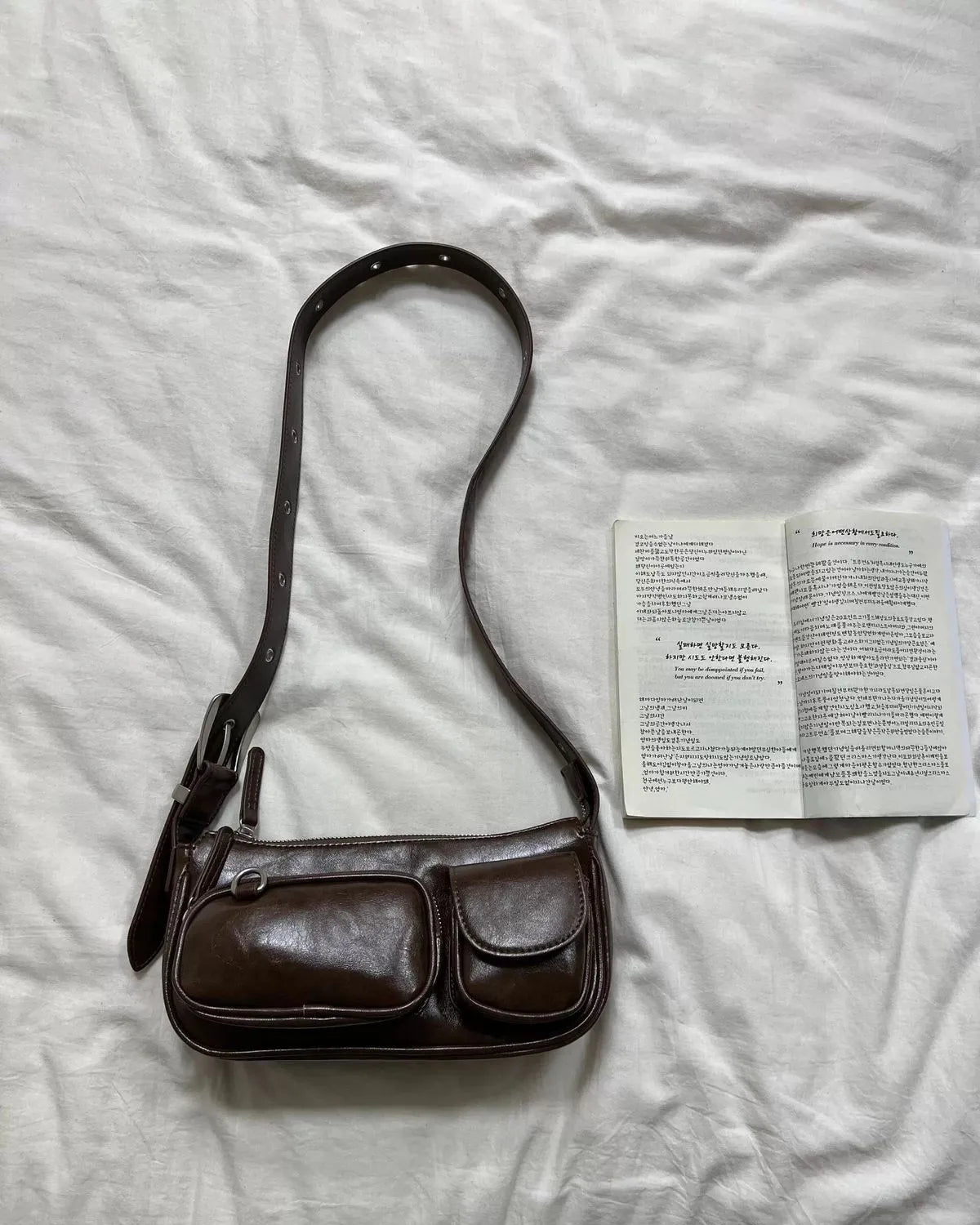 Retro Coffee Shoulder Bags Wallet Women Vintage Leather Pocket Chic Casual Handbag