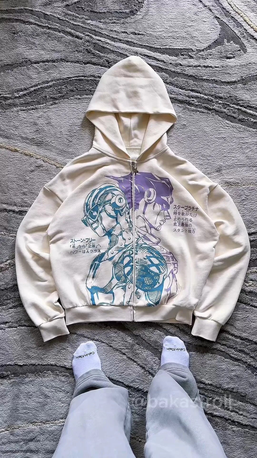 JoJo's Bizarre Adventure Oversized Hoodie – Anime Zip-Up Streetwear