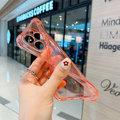 Neon Shockproof Transparent iPhone Case – Candy Color Slim Cover