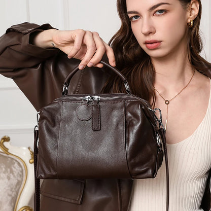 Retro Women's Genuine Cowhide Leather Shoulder Bag