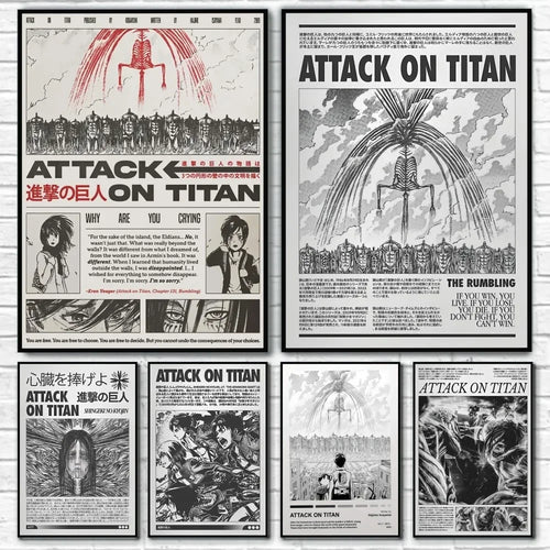 Attack on Titan Manga Poster – Waterproof Self-Adhesive Wall Art