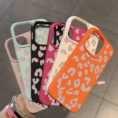 Pink Leopard Print iPhone Case – Silicone Cover for iPhone 11–17 Series