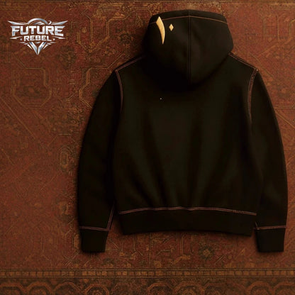 Falcon Print Zip-Up Hoodie – Y2K Unisex Streetwear Sweatshirt