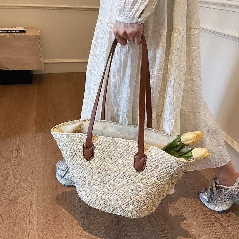 Big Weave Zipper Summer New Fashion Shoulder Bags