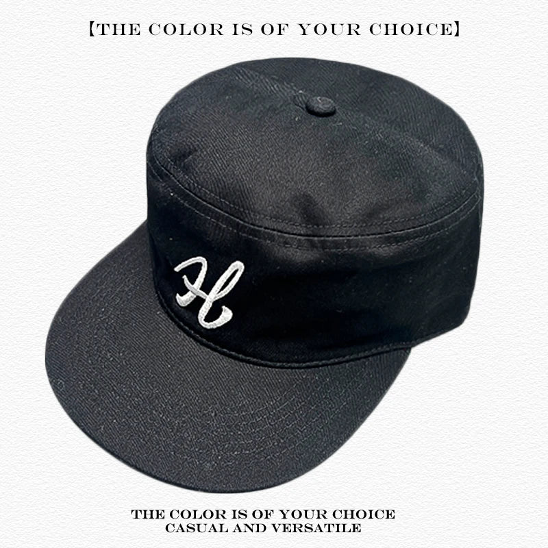 Flat Top Peaked Cap – Retro Houndstooth & Leopard Print Hat for Men & Women