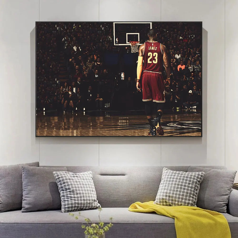 Kobe Bryant Black & White Action Poster – Basketball Wall Art