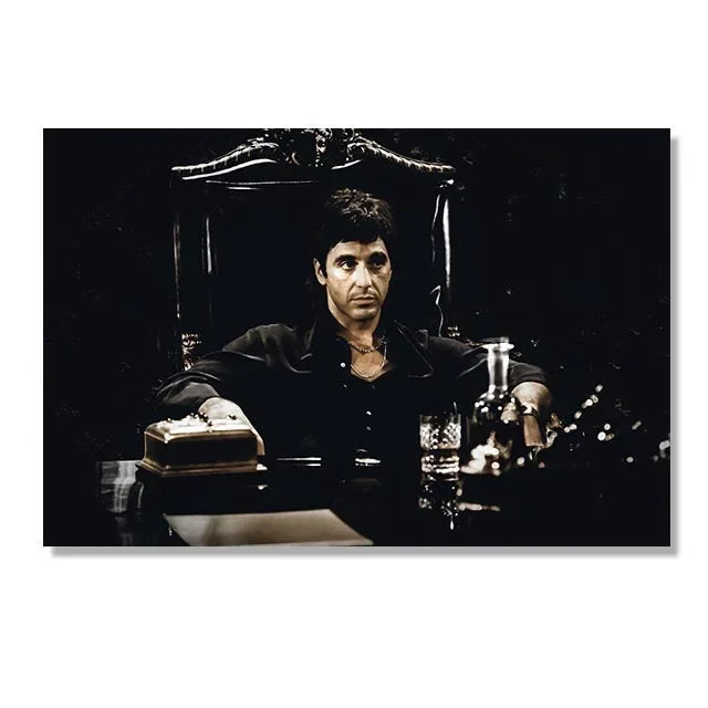 Scarface Canvas Wall Art – Tony Montana Desk Scene