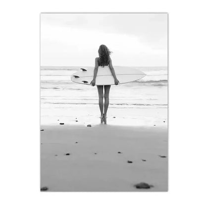 Beach Surf Wall Art Poster – Camper Van & Ocean Landscape