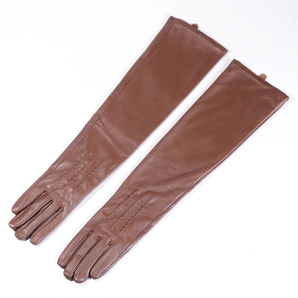 Women's Long Leather Gloves – Elbow Length Opera Evening