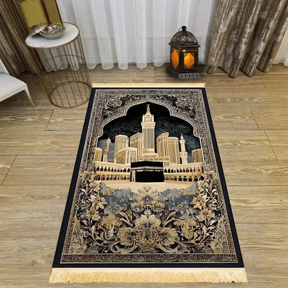 Islamic Prayer Mat Foldable Portable Sajjadah – Holy City Design