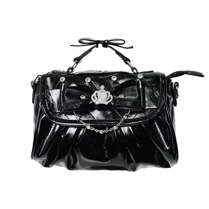 Elegant Pink Bow Rhinestone Underarm Bag