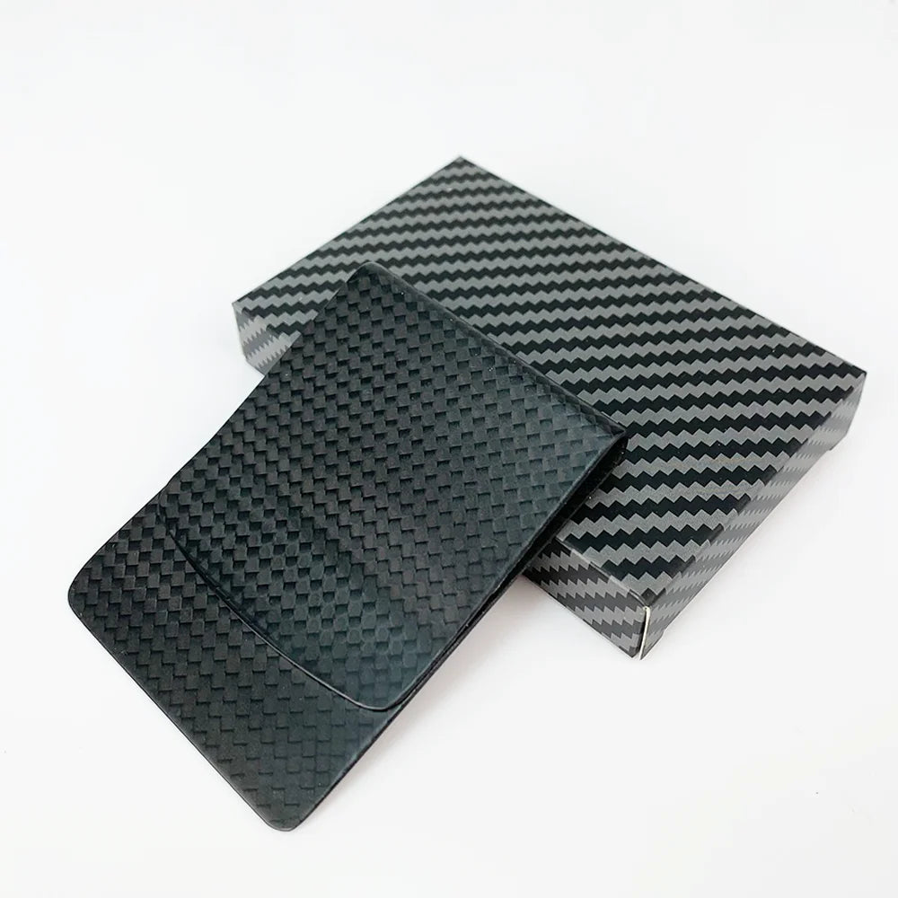 Ultra-Thin Matte Real Carbon Fiber Wallet Slim Money Clip 74 55mm Durable Card Holder Men Women