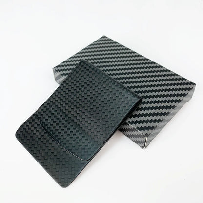 Ultra-Thin Matte Real Carbon Fiber Wallet Slim Money Clip 74 55mm Durable Card Holder Men Women