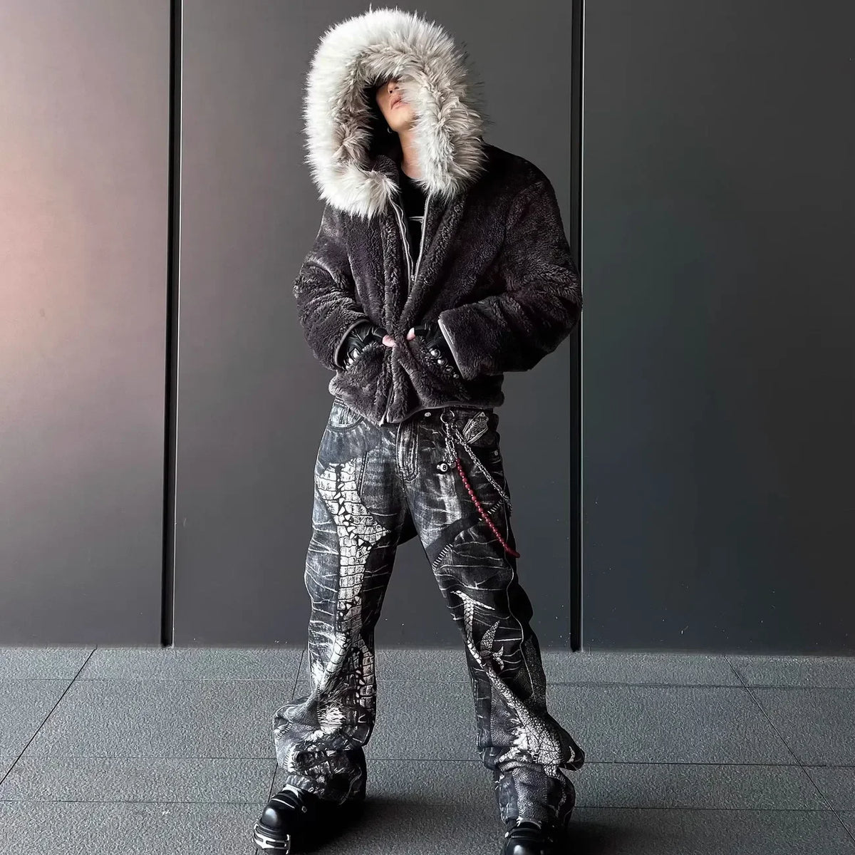Cotton Coat Men Winter Warm Thick American Classic Fashionable Trendy Outerwear Fur Coats Mens
