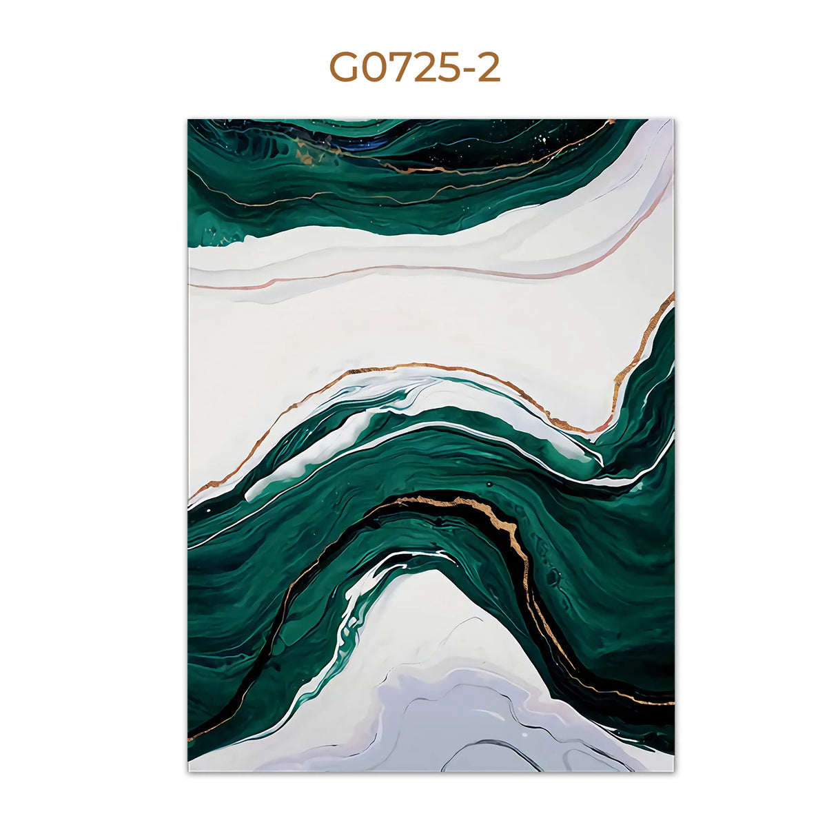 Nordic Abstract Green Gold Foil Wall Art Poster – Marble Canvas Print
