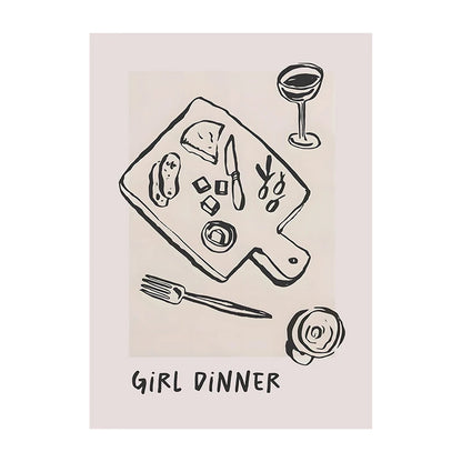 Minimalist Kitchen Wall Art Poster – Food Print for Home Decor