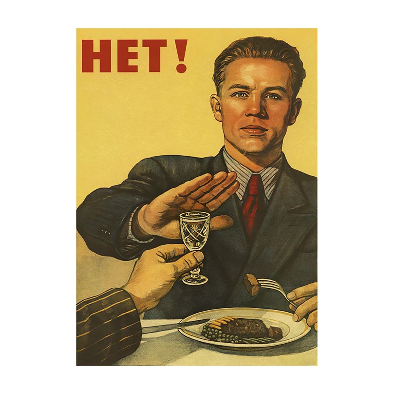 Soviet USSR Vintage Propaganda Poster – Stalin Portrait Retro Wall Art Print