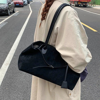 New Winter Solid Color Pu Leather Handbag Designer Shoulder Bags